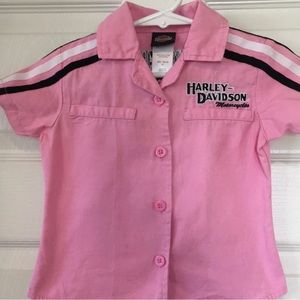 Harley Davidson pink collared shirt